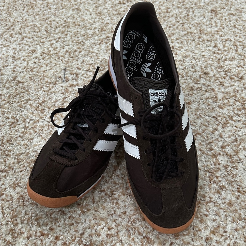 Adidas Men's Brown and White Sneakers